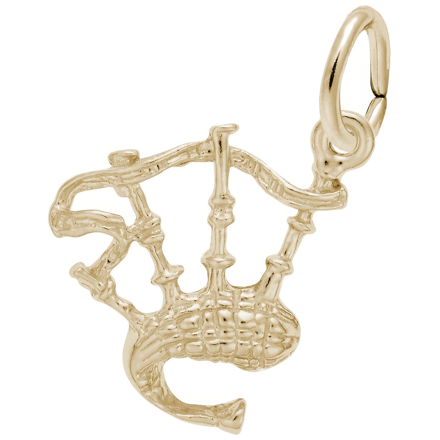 Sterling Silver Bagpipes Charm - 14mm x 16mm