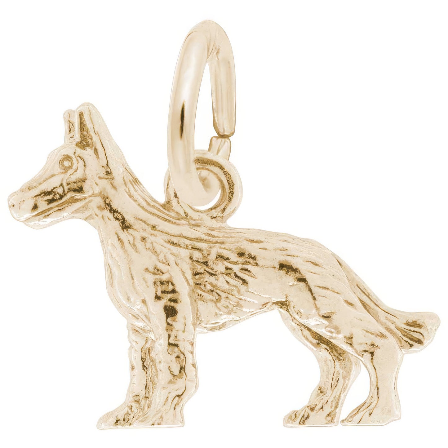 German Shepherd Charm, Sterling Silver