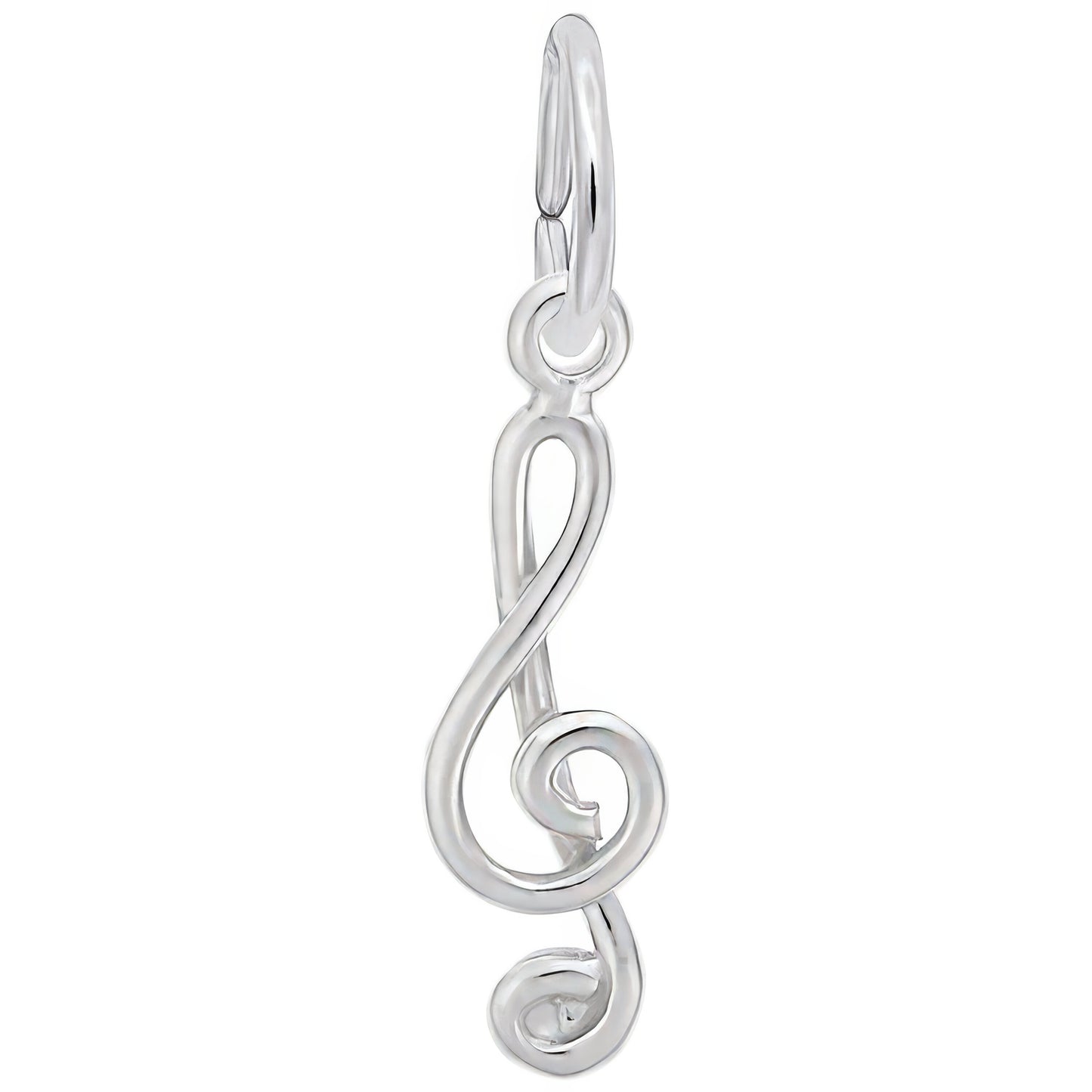 Elegant Treble Clef Charm - Metal - Sterling Silver