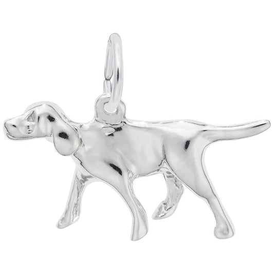 German Shorthaired Pointer Dog Charm - Metal - Sterling Silver