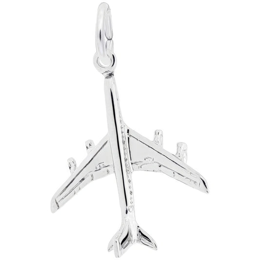 Airplane Charm, Sterling Silver