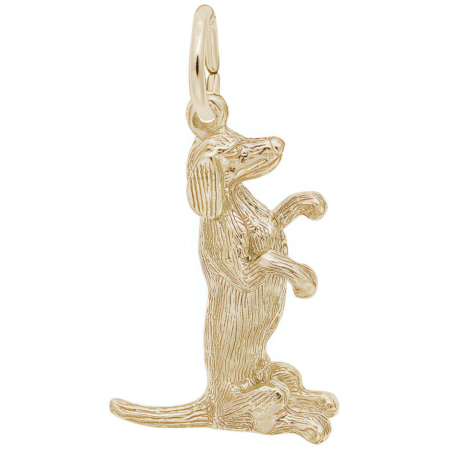 Sitting Dachshund Dog Charm - Metal - Sterling Silver