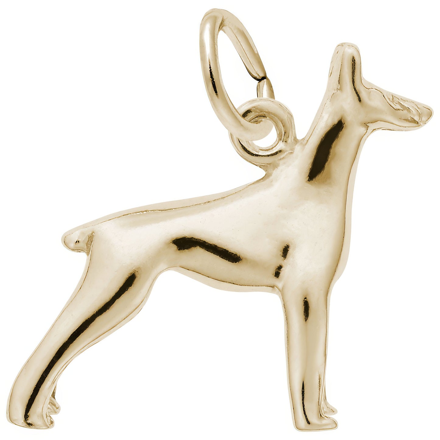 Doberman Dog Charm - Metal - Sterling Silver