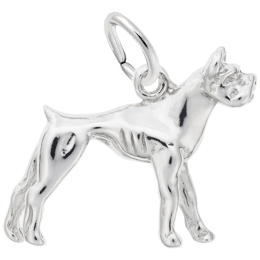 Sterling Silver Boxer Dog Charm