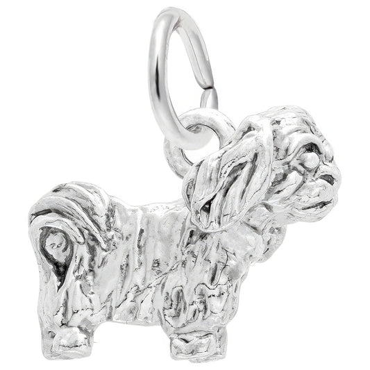 Pekinese Dog Charm, Sterling Silver