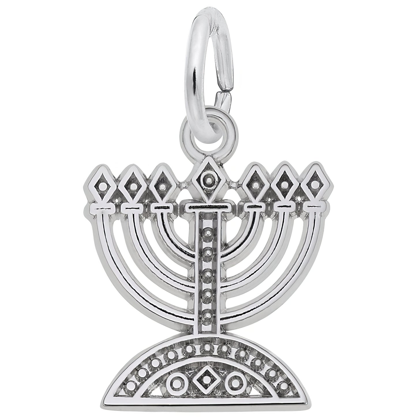 Menorah Charm - Metal - Sterling Silver
