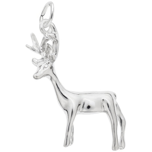 Buck Deer Charm - Metal - Sterling Silver