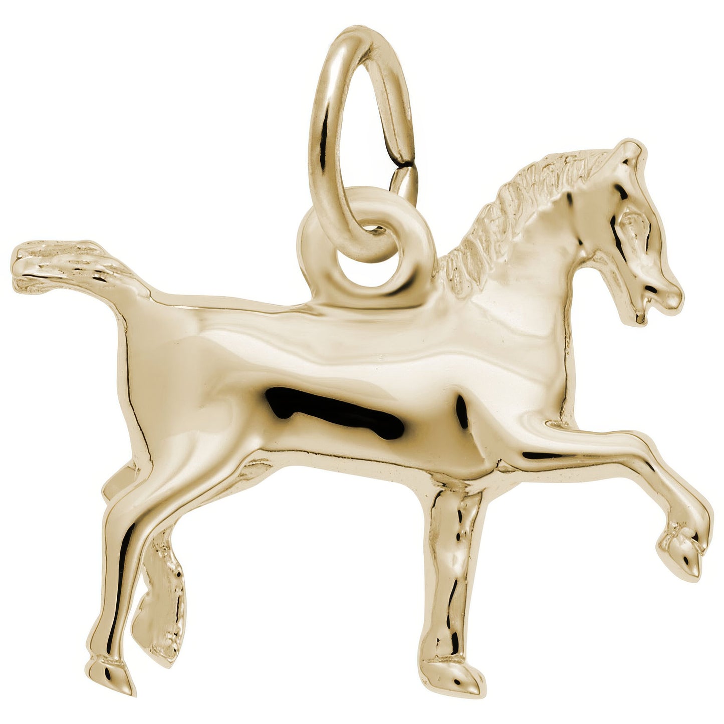 Extended Trot Horse Charm - Metal - Sterling Silver
