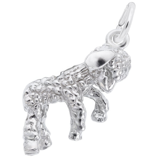 Sterling Silver Lamb Charm - 17mm x 11mm