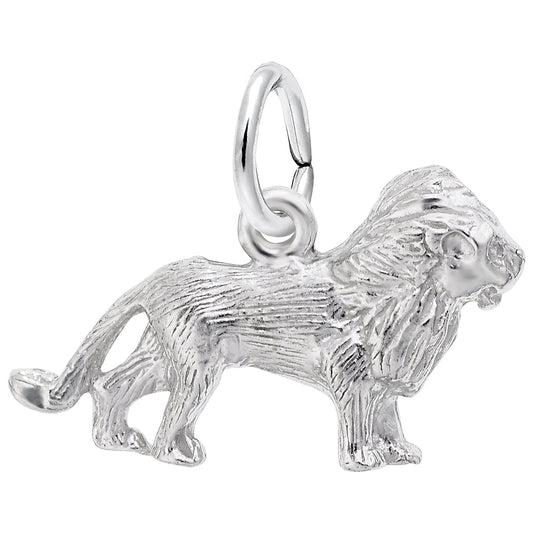 Artistic Lion Charm - Metal - Sterling Silver