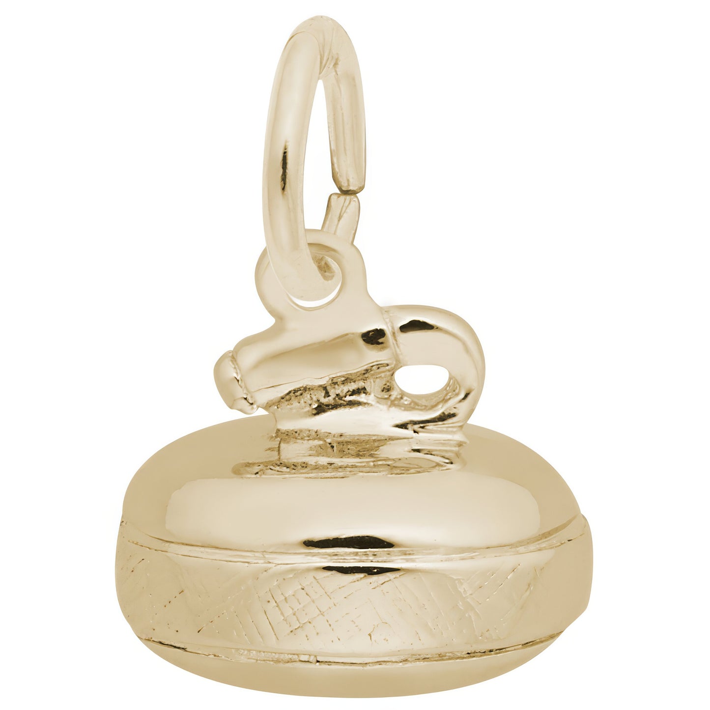 Curling Stone Charm - Metal - Sterling Silver