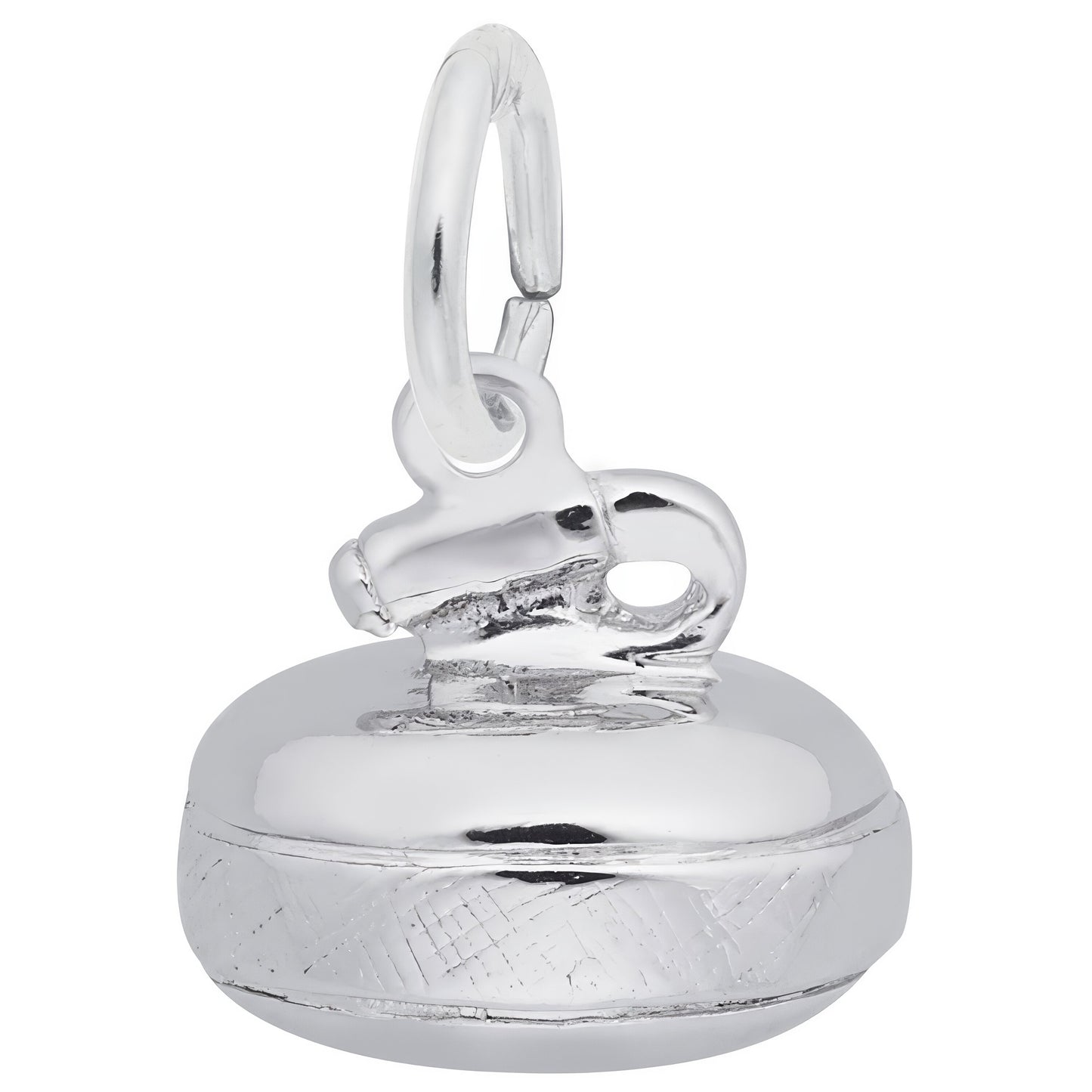 Curling Stone Charm - Metal - Sterling Silver