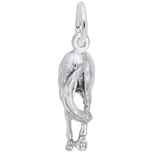 Horses Behind Charm - Metal - Sterling Silver