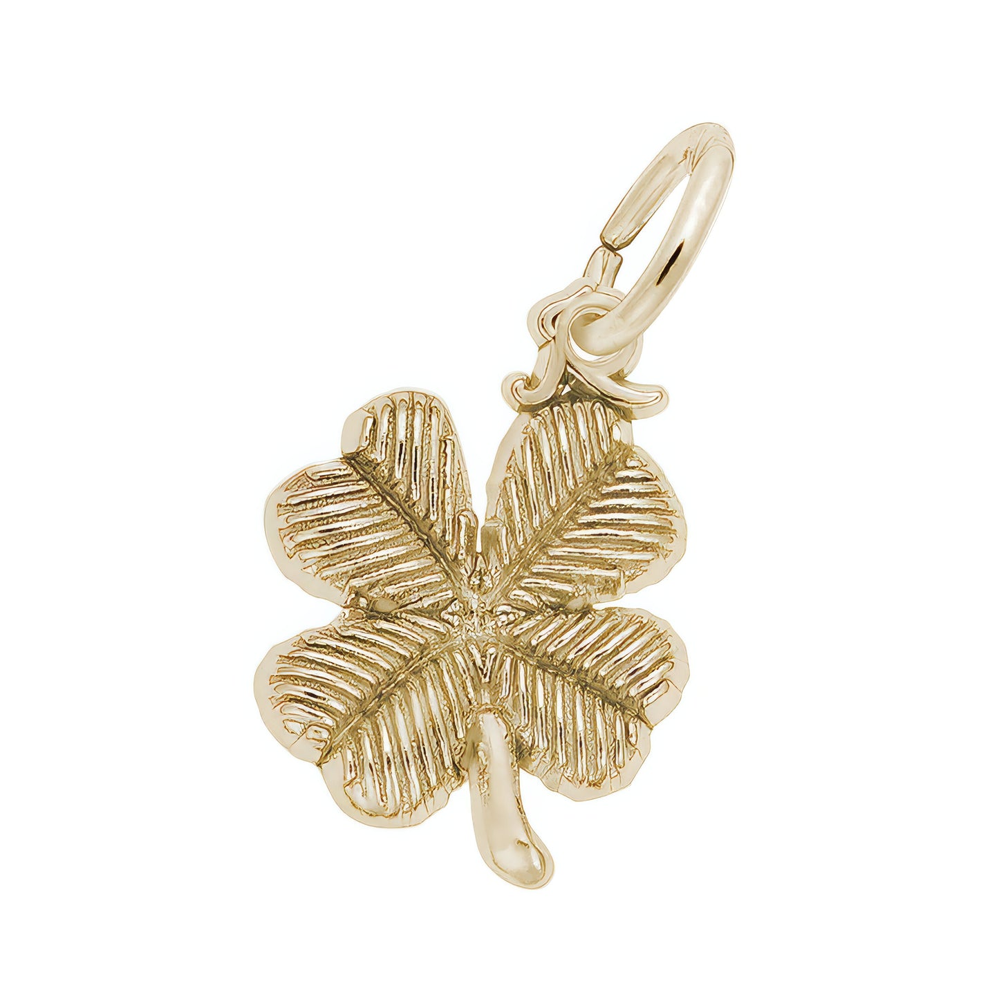 Sterling Silver Four Leaf Clover Accent Charm