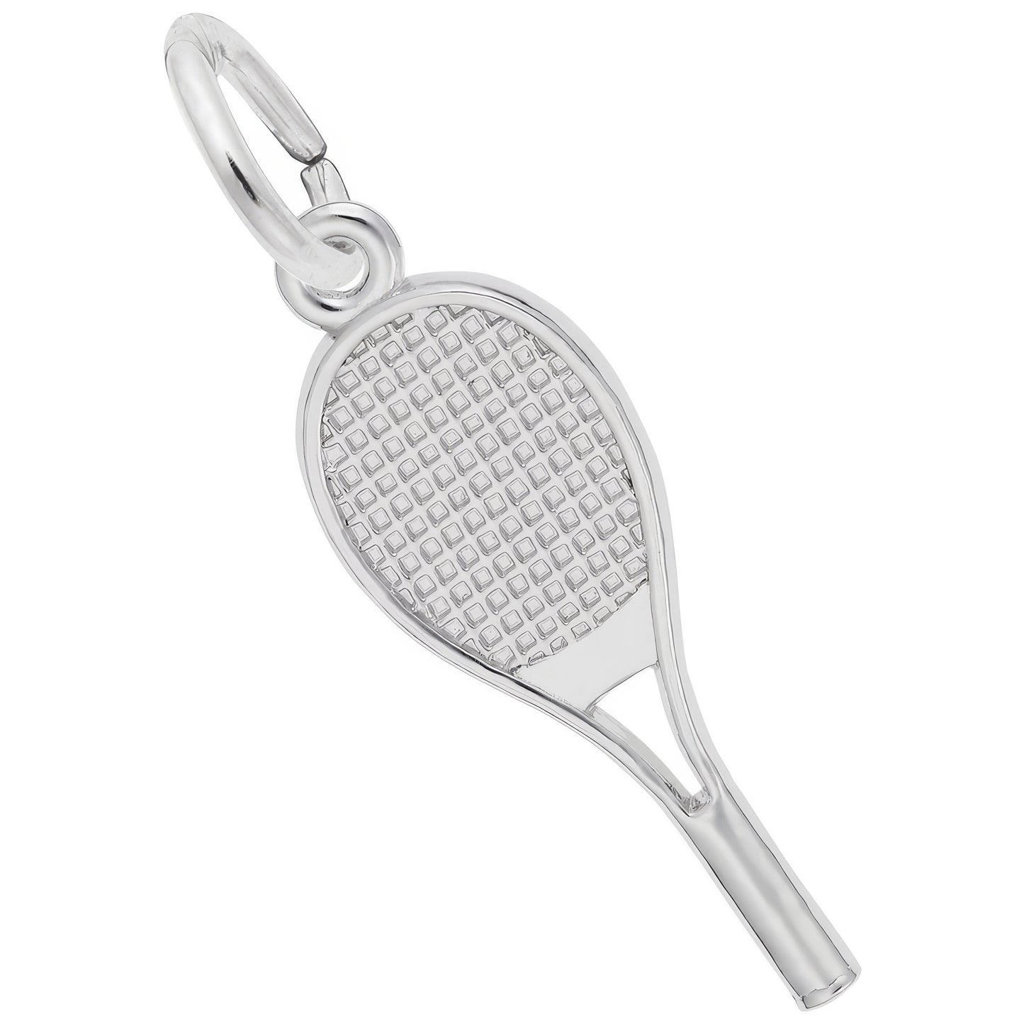 Mid-Size Tennis Racquet Charm - Metal - Sterling Silver