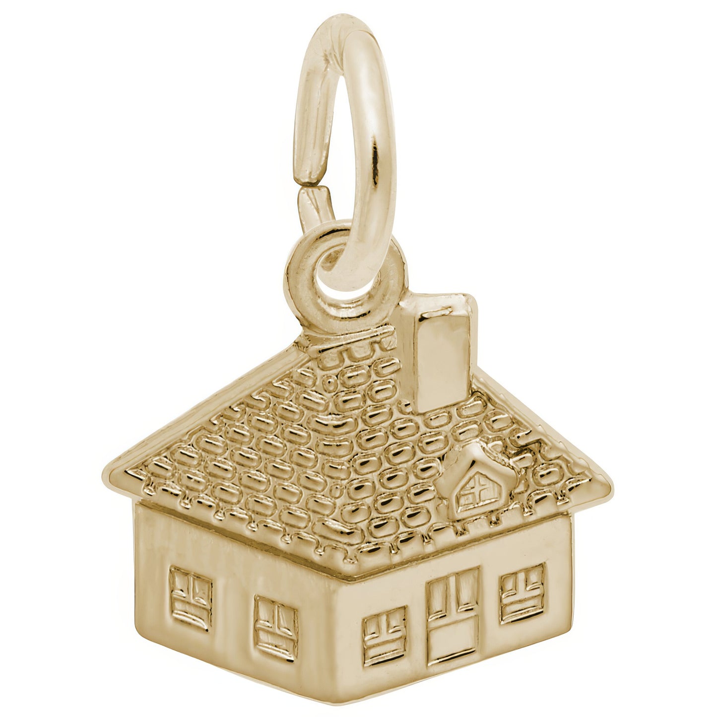 Detailed House Charm - Metal - Sterling Silver