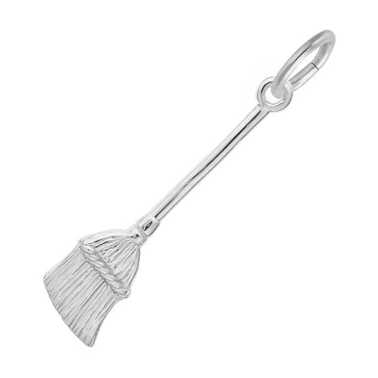 Broom Charm - Metal - Sterling Silver