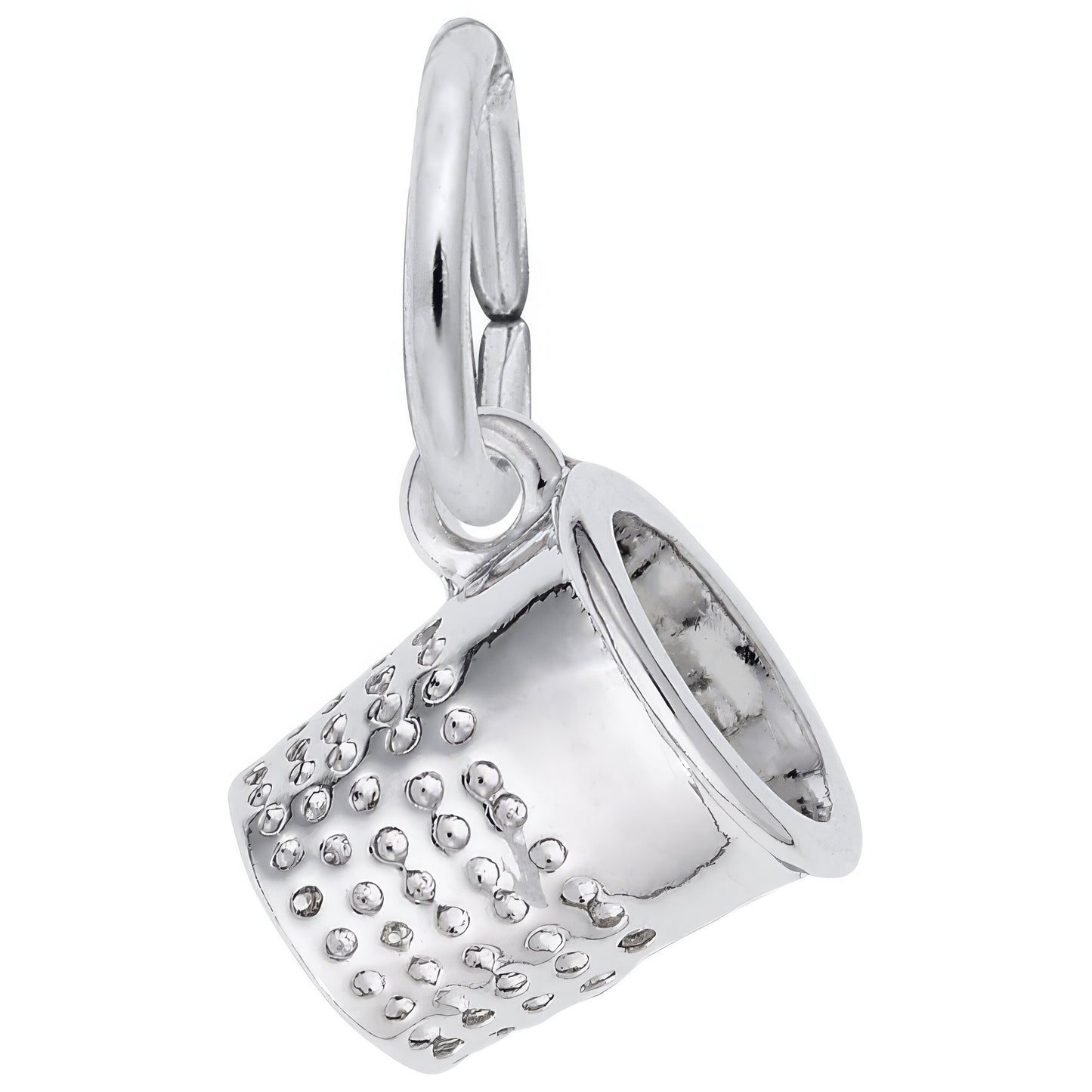 Detailed Thimble Charm - Metal - Sterling Silver