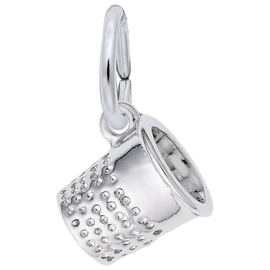 Detailed Thimble Charm - Metal - Sterling Silver