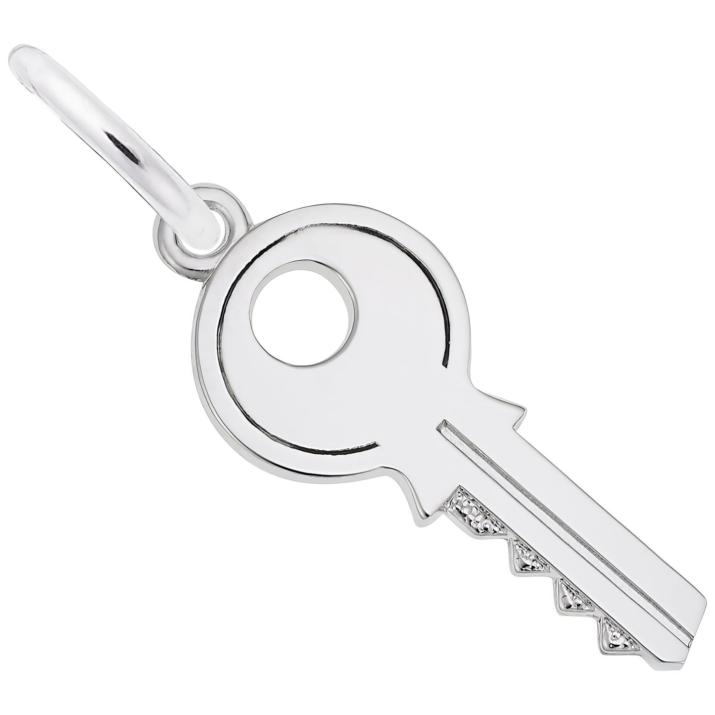 Classic House Key Charm - Metal - Sterling Silver