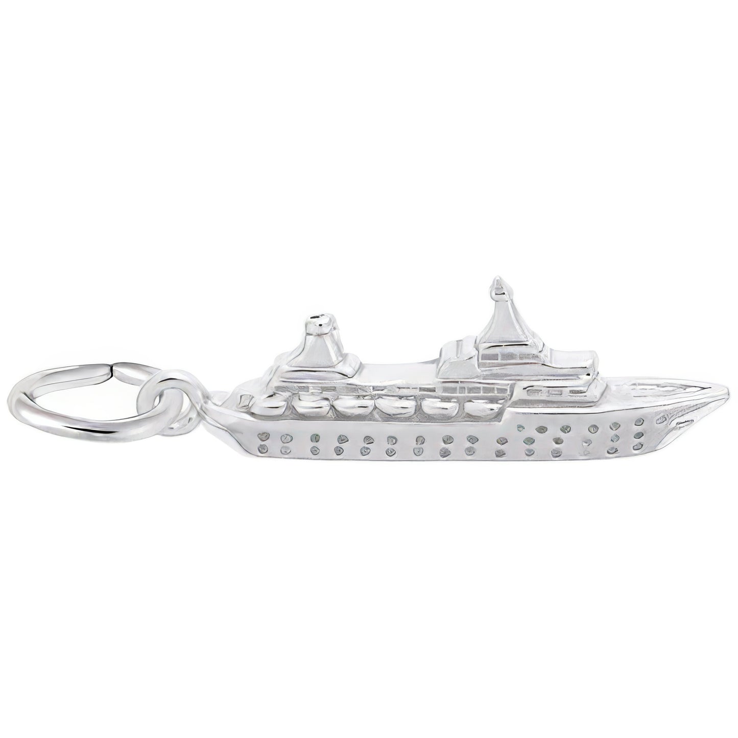 Small Cruise Ship Charm - Metal - Sterling Silver