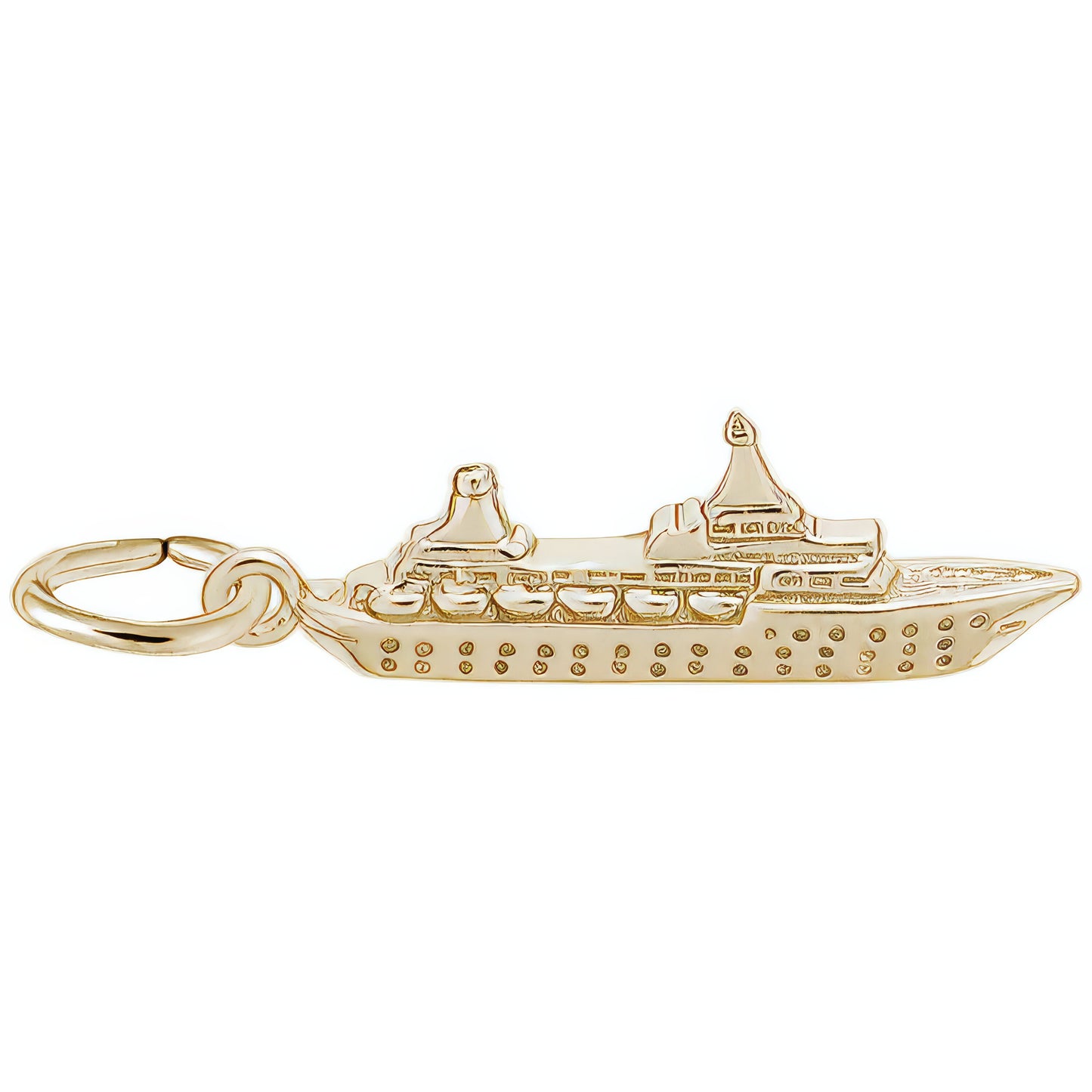 Small Cruise Ship Charm - Metal - Sterling Silver