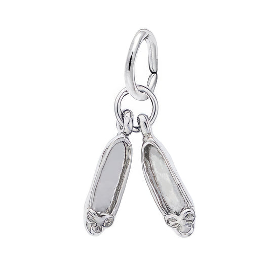 Sterling Silver Ballet Shoes Charm - 13mm x 4mm