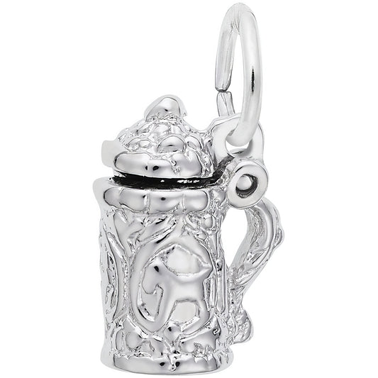 Stein Charm - Metal - Sterling Silver