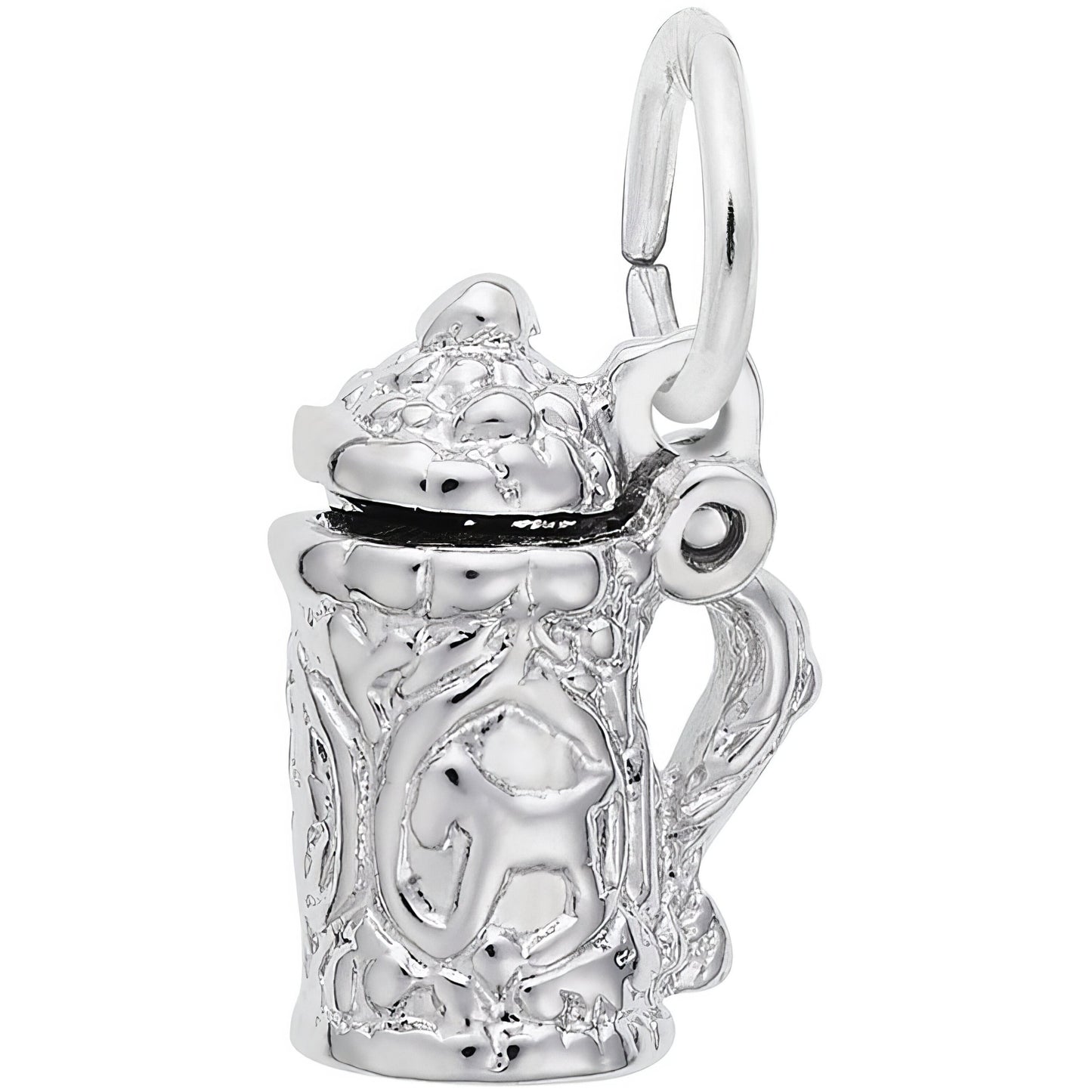Stein Charm - Metal - Sterling Silver
