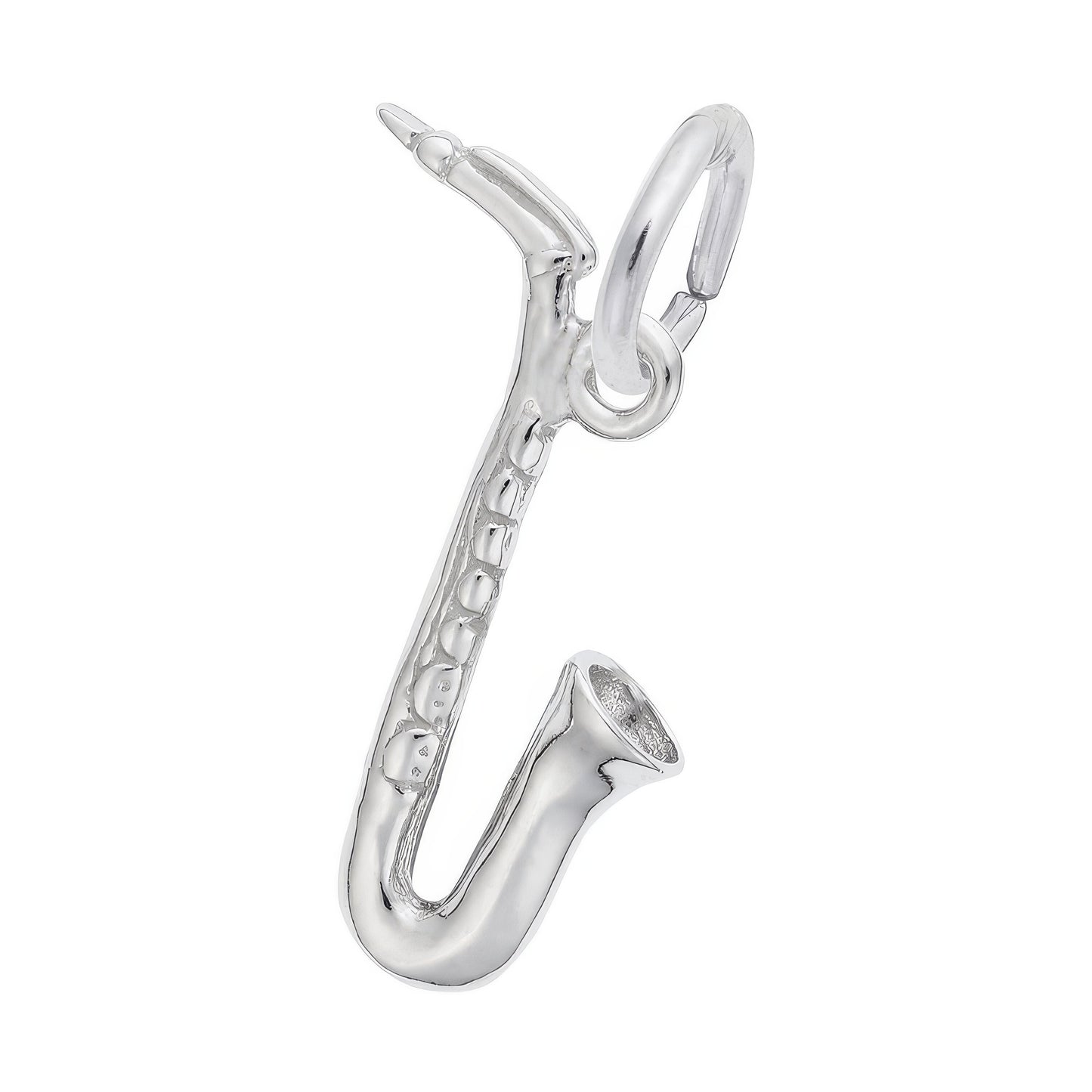Detailed Saxophone Charm - Metal - Sterling Silver