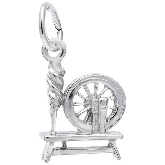 Spinning Wheel Charm - Metal - Sterling Silver