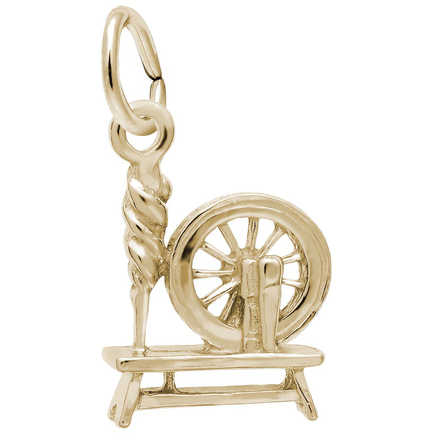 Spinning Wheel Charm - Metal - Sterling Silver