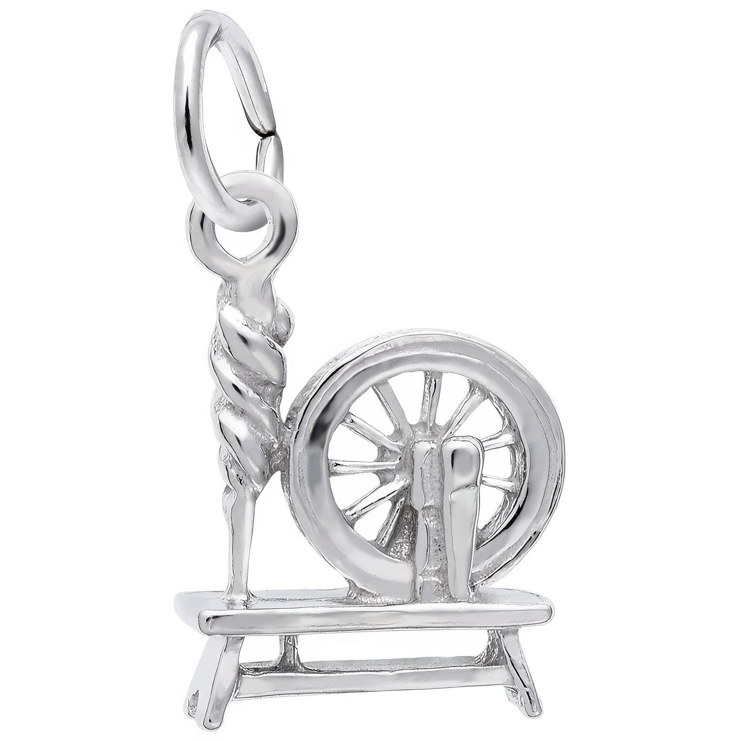 Spinning Wheel Charm - Metal - Sterling Silver