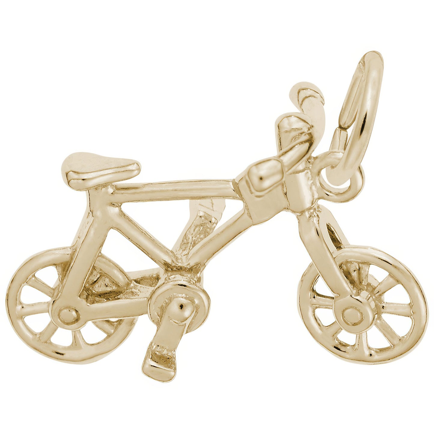 Detailed Bicycle Charm - Metal - Sterling Silver