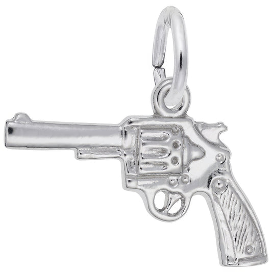 Revolver Charm - Metal - Sterling Silver