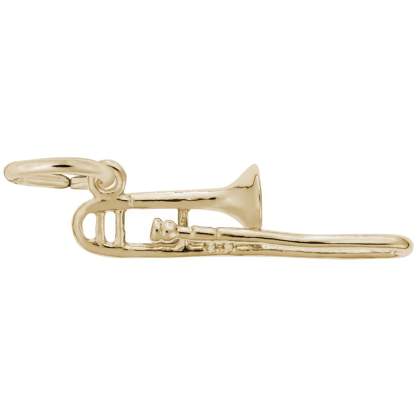 Sterling Silver Trombone Charm - 26mm x 8mm