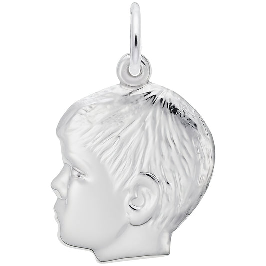 Sterling Silver Young Boy's Head Charm