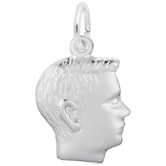 Sterling Silver Boy Charm - 17mm x 14mm