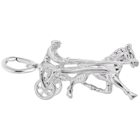 Horse Trotter Charm - Metal - Sterling Silver