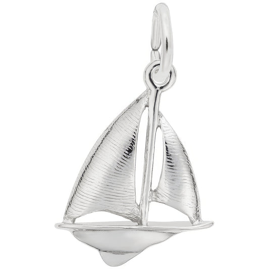 Sterling Silver Sloop Sailboat Charm