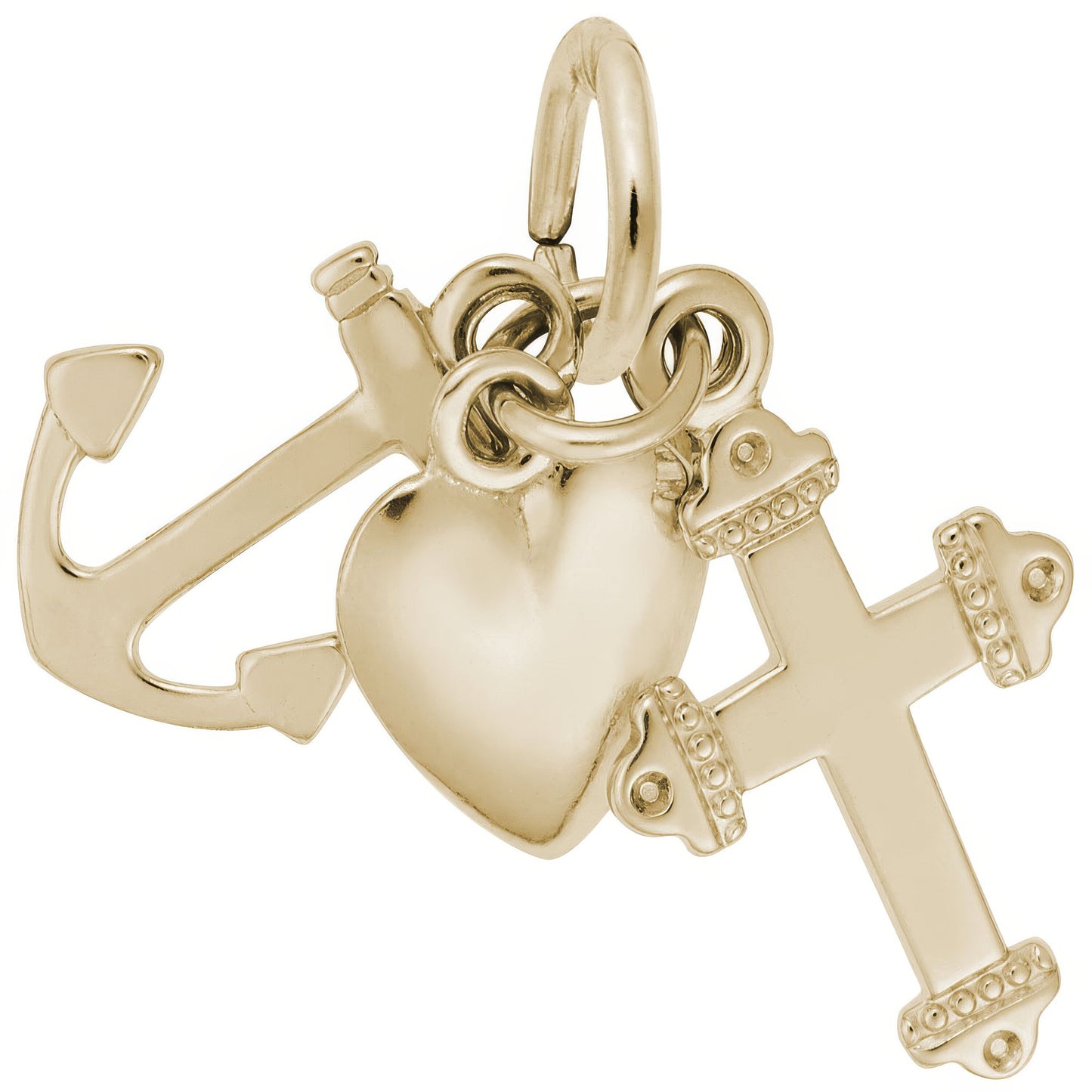 Sterling Silver Faith, Hope, Charity Charm - 15mm x 9mm