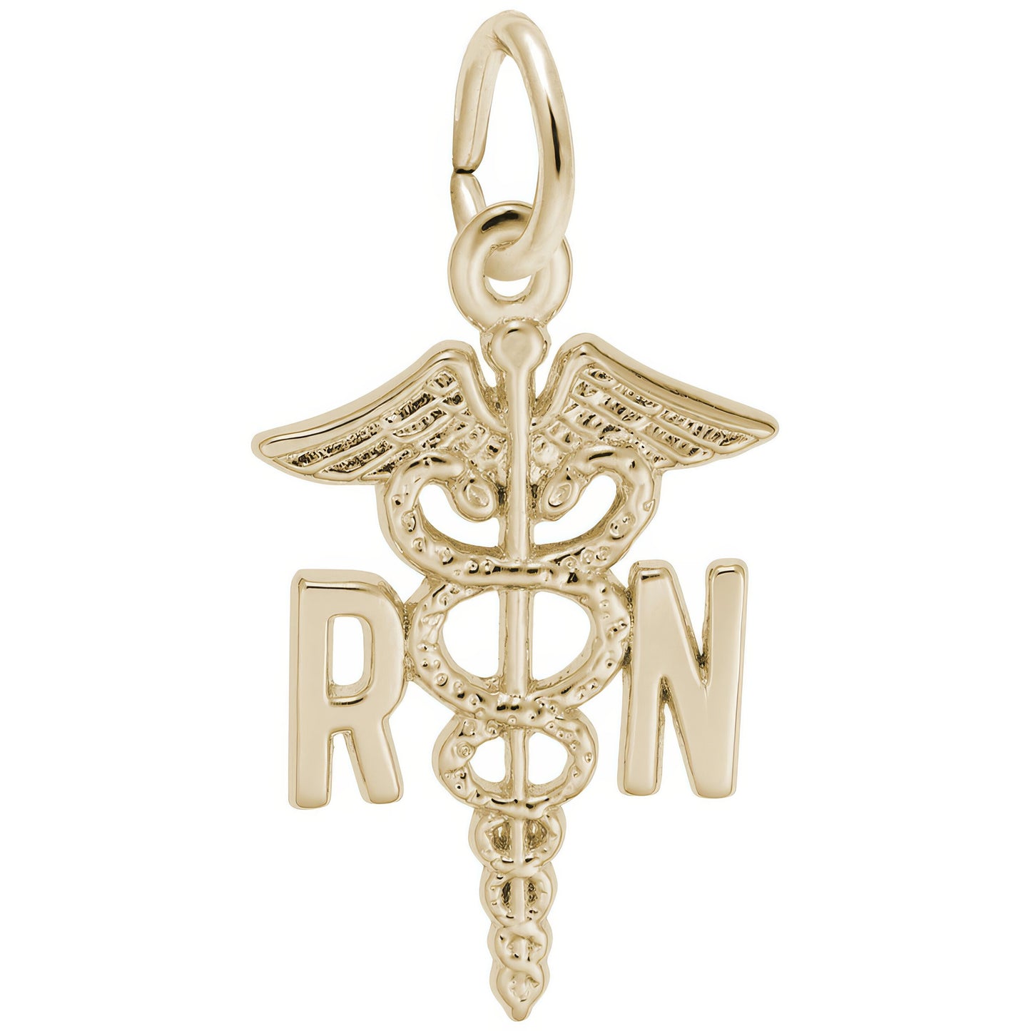 Registered Nurse Caduceus Charm - Metal - Sterling Silver