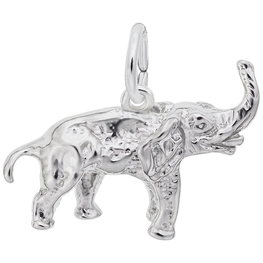 Asian Elephant Charm - Metal - Sterling Silver