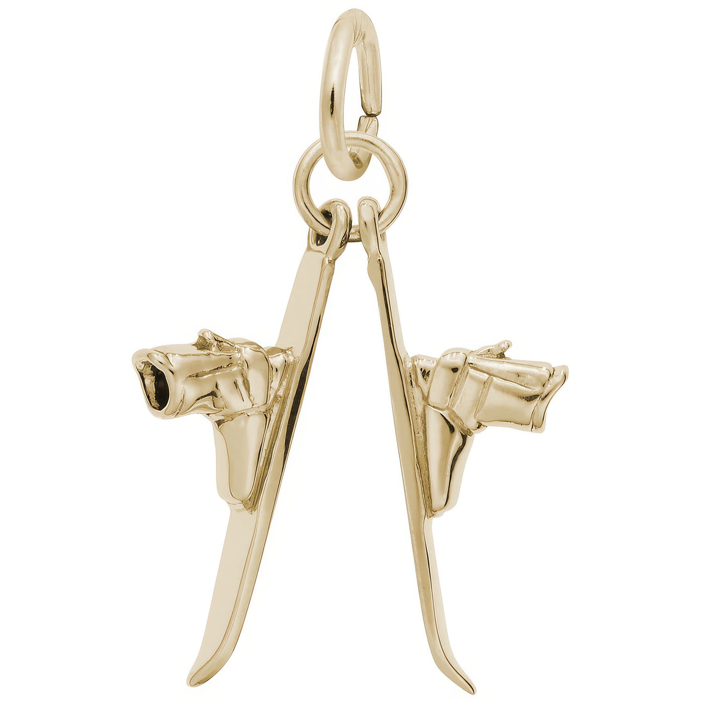 Pair of Skis Charm - Metal - Sterling Silver