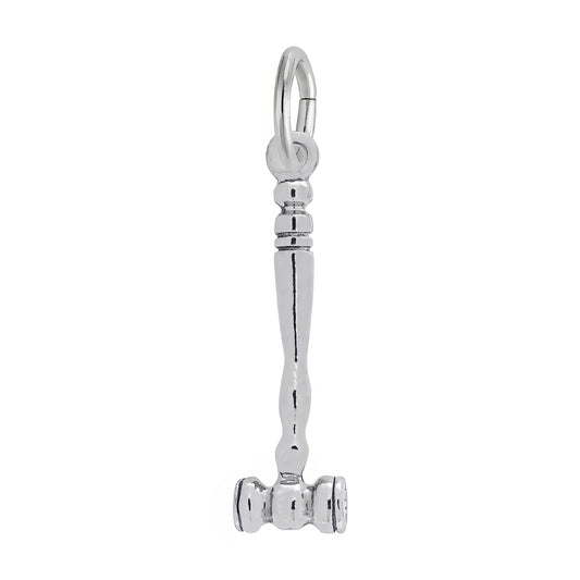 Sterling Silver Gavel Charm - 19mm x 6mm