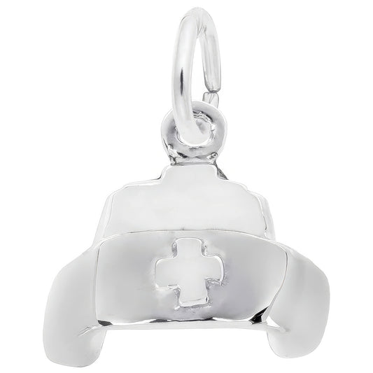Nurse's Cap Charm, Sterling Silver