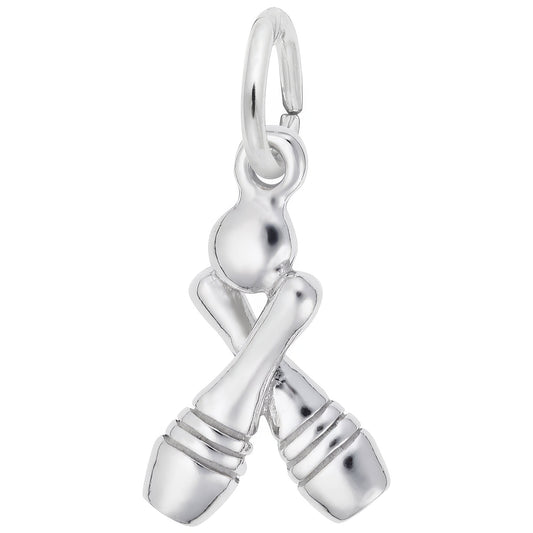 Bowling Pins Charm - Metal - Sterling Silver
