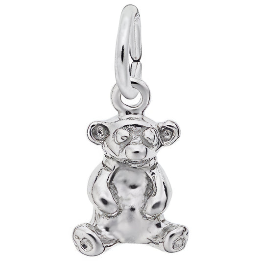 Sitting Bear Charm - Metal - Sterling Silver