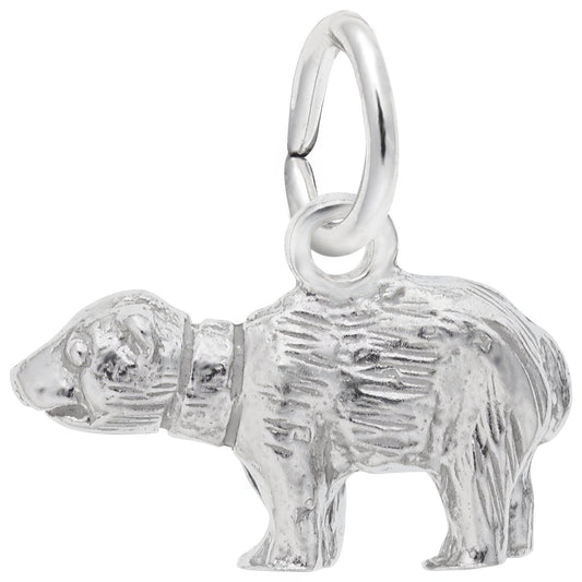Sterling Silver Bear Charm - 8mm x 15mm