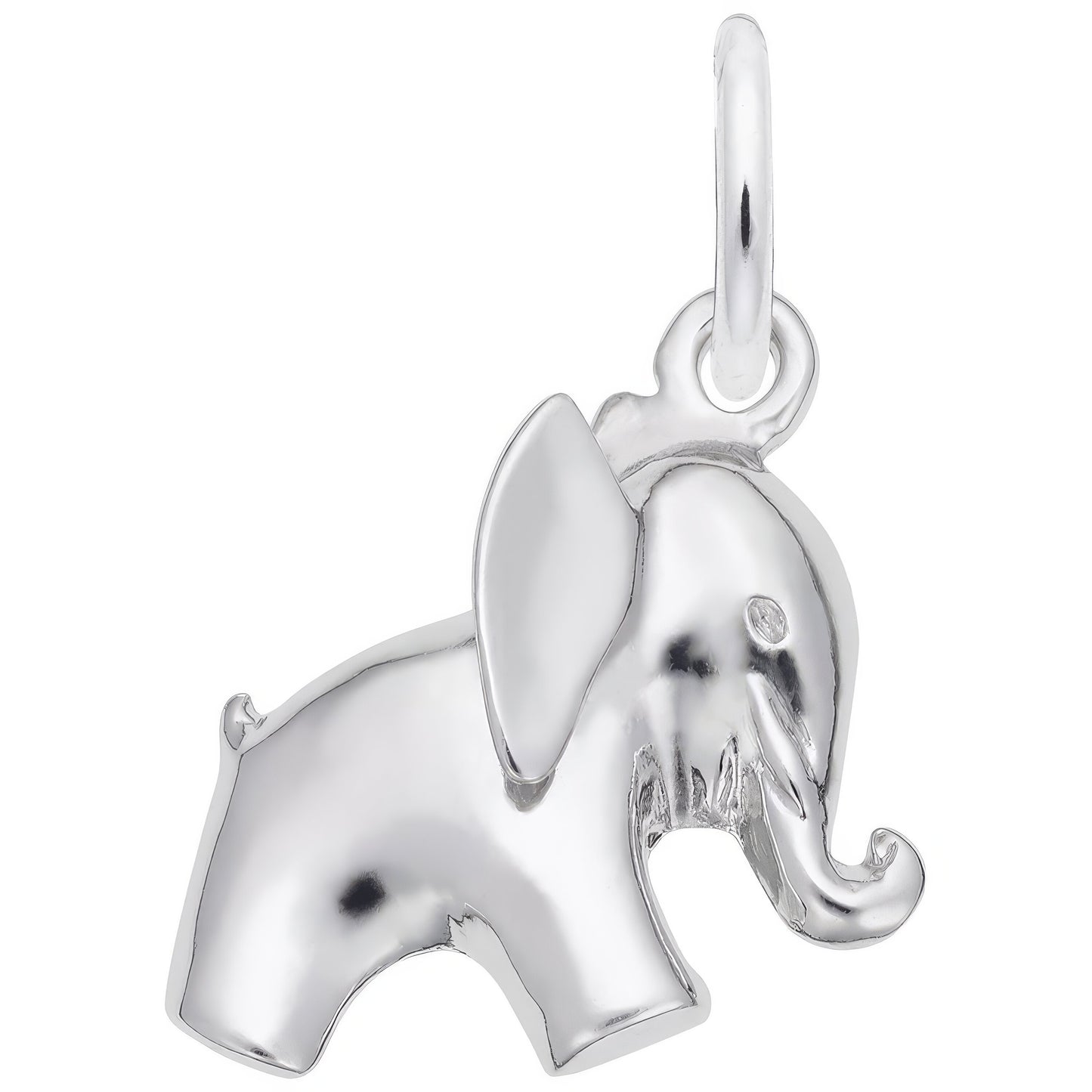 Baby Elephant Charm - Metal - Sterling Silver